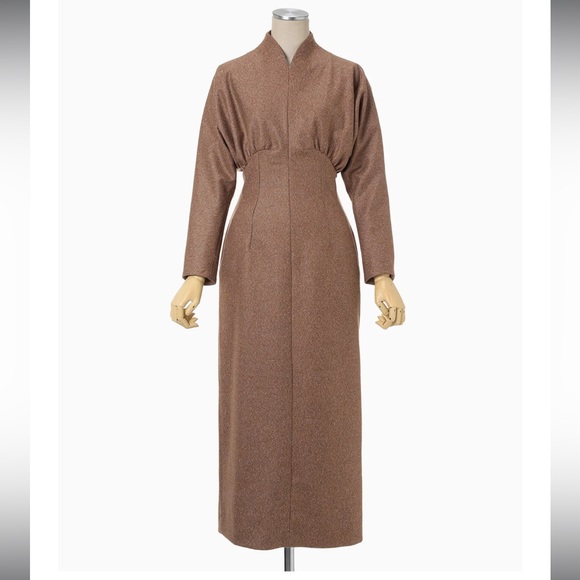 [Open to trade]Mame Kurogouchi top designer MM22FW Melange Flannel Dress - Picture 3 of 17